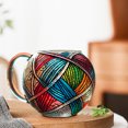 thumbnail image 4 of Taza de hilo pintado | Estilo vidriera | Taza de té de café de vidrio de 12 oz | Acogedor diseño de ola de hilo artesanal | Apto para lavavajillas | Regalo para artesanos y amantes del café, 4 of 8