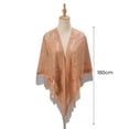 thumbnail image 6 of Huanledash Women Party Shawl Flower Embroidery Hollow Out Tassel See-through Solid Color Clothes Matching Cardigan Lightweight Summer Prom Scarf Lady Clothes, 6 of 8