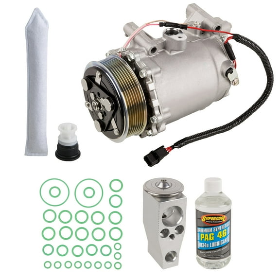 AC Compressor & A/C Kit For Honda CR-V CRV 2012 2013 2014 - Includes Drier Filter, Expansion Valve, PAG Oil & O-Rings - BuyAutoParts