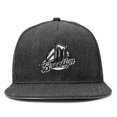 thumbnail image 1 of DALIX Retro Brooklyn Hat Flat Bill Snapback Embroidered Baseball Cap in Dark Gray, 1 of 6