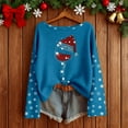 thumbnail image 2 of Fiaer Long Sleeve Shirts for Women Christmas Fall Plus Size Xmas T Shirts Wine Glass Snowflake Fashion Tshirts Loose Fit Casual Holiday Tops Blue L, 2 of 3