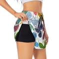 thumbnail image 2 of Haiem Colorful Butterflies Women's 2 in 1 Running Shorts - Lightweight Athletic Workout Gym Yoga Breathable Sports Shorts Liner with Phone Pockets-Large, 2 of 9
