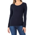 thumbnail image 4 of ClothingAve. Women's Comfy Long Sleeve Round Neck Undershirt Fitted Top | Layering, Work, All Season | Value-Pack Available Female T-Shirt, 4 of 7