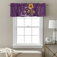 thumbnail image 3 of Purple Sunshine Sunflower Kitchen Curtain Valances for Windows Farmhouse Short Curtains, Pastoral Bees Farmhouse Floral Rod Pocket Valance Curtain for Bedroom Cafe Living Room 42"x18", 3 of 8