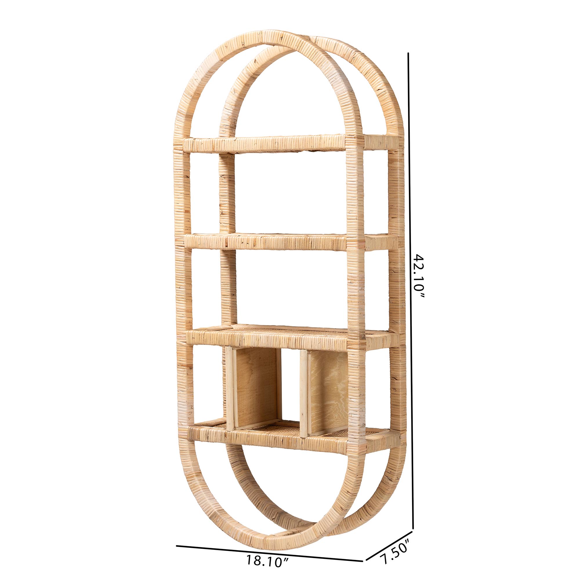 bali & pari Labonita Boho Wall Shelf, Natural Brown