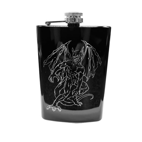 8oz Gargoyle BLACK Flask