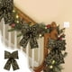 thumbnail image 4 of Adorno de lazo de Navidad | Gran decoración navideña de lentejuelas | Rojo, Dorado, Plata, Negro, Rosa | Tela de 12"x8" | Acento llamativo de ventana y árbol de Navidad | Decoración festiva duradera, 4 of 8