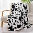 thumbnail image 2 of Fleece Blanket Twin Size Cow Print - 280GSM Lightweight Soft Fuzzy Cozy Plush Throw Blanket for Couch, Bed, Sofa, Travel, Camping, 60x80 inches, 2 of 6