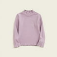 thumbnail image 2 of Ecqkame Kids Fall Turtle Neck Cotton Sweatshirt Long Sleeve Pullover Loose Warm Breathable Shirt Boys Girls Basic Tee B-Purple 4-6 Years on Clearance, 2 of 3