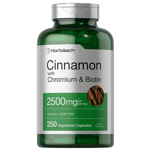 Cinnamon with Chromium & Biotin 250 Vegetarian Capsules by Horbaach