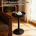 thumbnail image 3 of Beuway Small Round Side Table with Raised-Edge Tabletop,Modern Coffee End Table with Soild Wood Leg(Black), 3 of 11