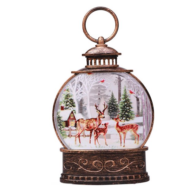 Luz nocturna de plástico decorativo con temática navideña, accesorio de escena de luz con linterna de ambiente para fiesta de Navidad