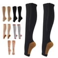 thumbnail image 5 of Dengjunhu 1 Pair Compression Socks Toe Open Leg Support Stocking Knee High Socks with Zipper, 5 of 7