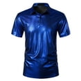 thumbnail image 2 of Rloper-Lop Men's Metallic Golf Polo Shirts Trendy Sequin Quick Dry Short Sleeve Collared Tees Summer Nightclub Party for Men Fashion Tops, 2 of 7