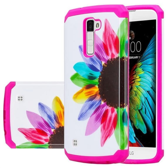 LG K7 Case, LG Tribute 5 Case, LG Treasure Case, Slim Hybrid Dual Layer Case Cover for LG K7, LG Tribute 5, LG Treasure - Vivid Sunflower