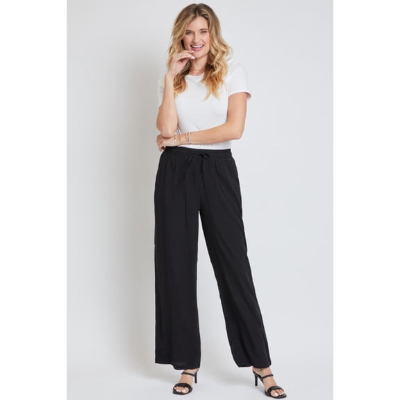 Women's Drawstring Wide Straight Pant with Tie