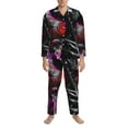 thumbnail image 3 of Lsque Artistic Skull Pattern Long Sleeve Pajama Set for Men - Soft 2-Piece Sleepwear and Loungewear Set with Pockets, Comfy Nightwear-XX-Large, 3 of 7