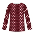 thumbnail image 5 of Heisall Womens Tops Long Sleeve Round Neck Tshirts Polka Dot Print, 5 of 5