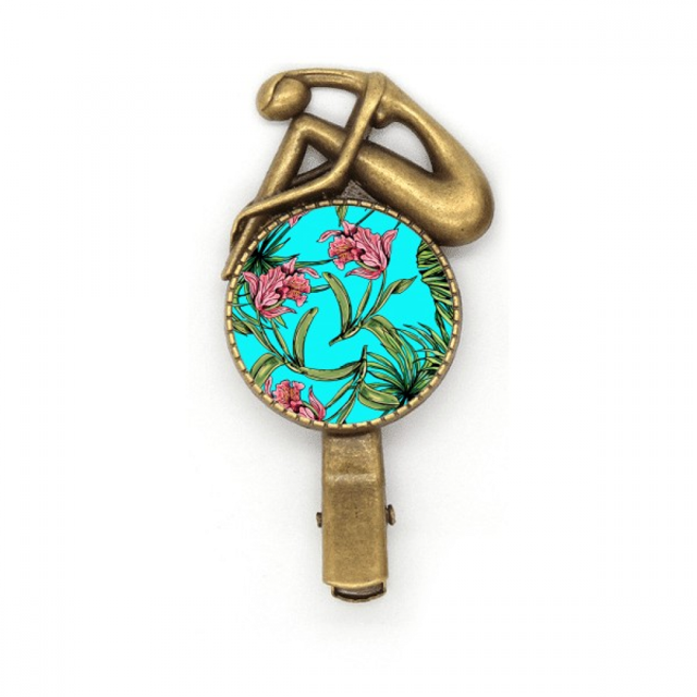 Flor planta hoja azul cielo feliz Broche broche broche broche Metal retro