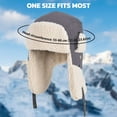 thumbnail image 2 of KANCOKIT Unisex Winter Hats, Windproof Trapper Hat with Ear Flaps Russian Ushanka for Cold Weather, Black, 2 of 9