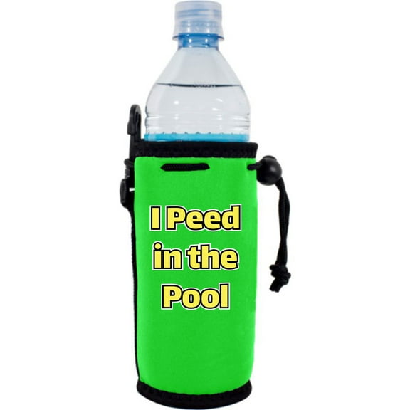 I Peed in the Pool Neoprene Water Bottle Coolie (Bright Green)