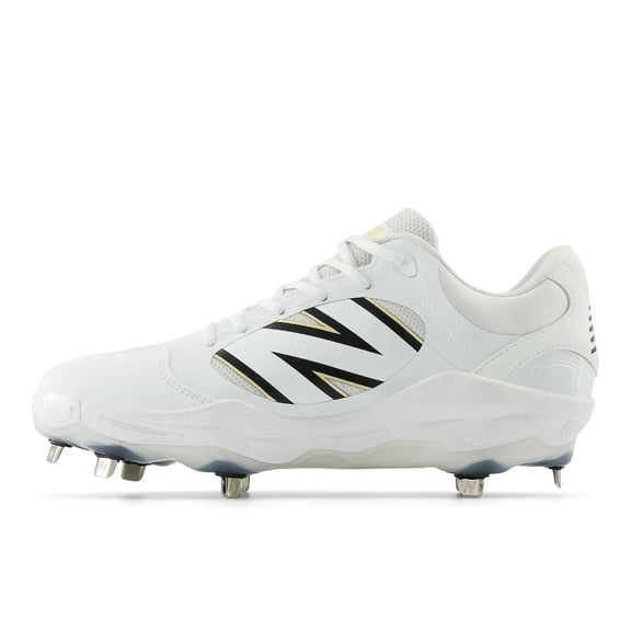 New Balance Men's Fresh Foam X 3000 V7 Baseball Shoe, White/Black, 11