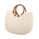 thumbnail image 5 of Bolso de mano tejido resistente a la abrasión con correa ajustable para el hombro, bolso de playa de verano Blanco, 5 of 9