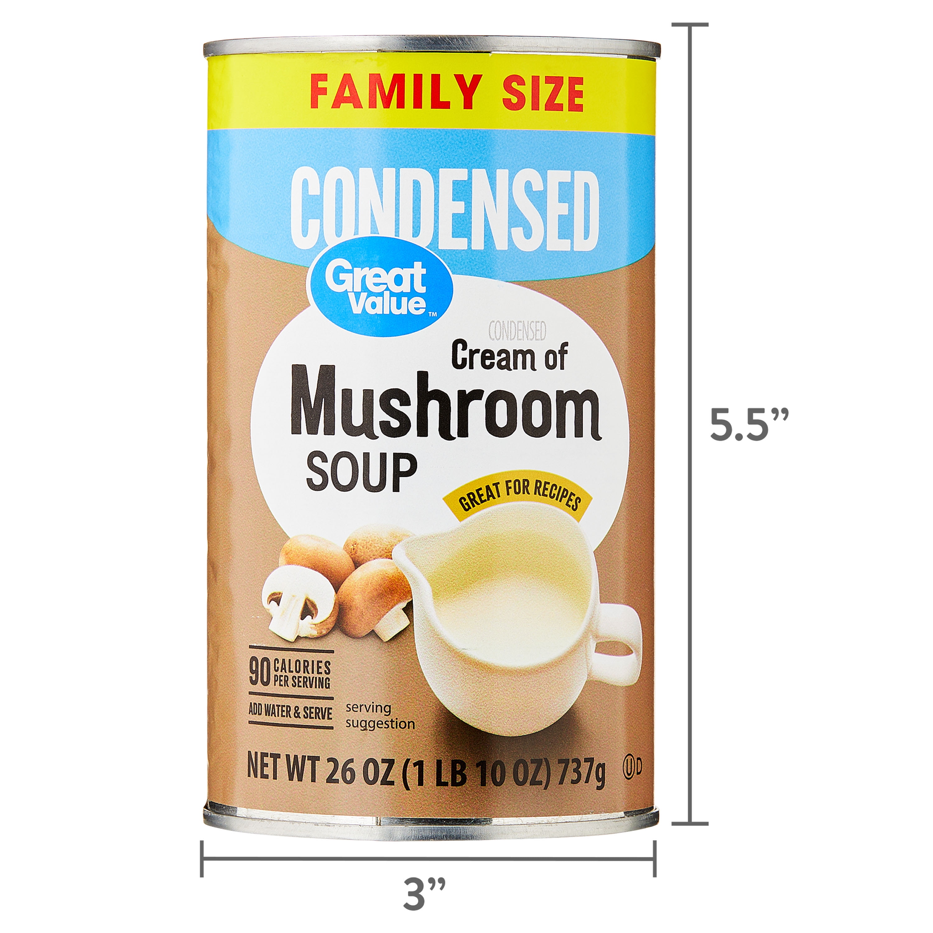Great Value Cream of Mushroom Soup Family Size 26 oz Condensed