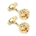 thumbnail image 4 of Gemelos con nudo Estilo trenzado Doble capa Diseño chapado en oro Gemelos de camisa de latón de una pieza para hombres, 4 of 10