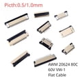 thumbnail image 2 of 10 piezas FPC FFC conector 0,5 mm 1,0 mm AWM 20624 80C 60V VW-1 cable plano PCB 4/5/6/7/8/10/12/14/16/18/20/26/30/32/36/40/50/60 pines, 2 of 5
