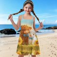 thumbnail image 7 of Uourmeti Girls Dresses Sleeveless Summer Causal Swing Sundress for Girls Highland Cattle Print Midi Tank Swing Tiered Dress 3-4t Cartoon Princess Skater, 7 of 7