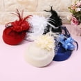 thumbnail image 7 of Soumake Exquisite Sweet Fascinator Hat With Hair Clip Decorative Anti-Fall Faux Feather Flower Mesh Veil Hat Hair Accessories Fashion, 7 of 7