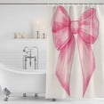 thumbnail image 2 of Pink Bow Shower Curtain Set - Small 36" x 72" Washable Bathtub Curtain with 12 Hooks, Cute Pink Vintage Waterproof Fabric Stall Shower Curtains for Bathroom/Bathtub Décor, 2 of 6
