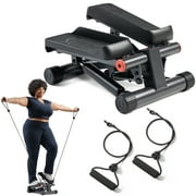 Sunny Health & Fitness Total Body Mini Stepper with Bands & Free SunnyFit App, 300-Lb Capacity, NO. 012SMART