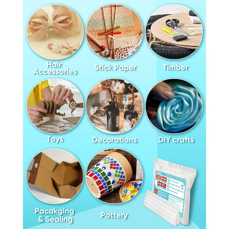 KeLDE Mini Hot Glue Sticks Bulk 50-Pack, 4L,0.27 D, Clear, Multipurpose  High Temp Hot Glue Sticks for Kids Adults Art, Craft, DIY and Festival Home