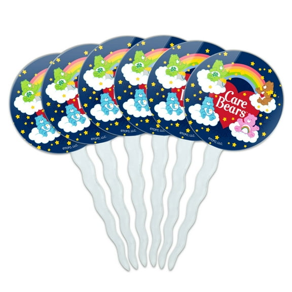 Care Bears Classic Logo Group Cupcake Picks Toppers Decoration Set of 6