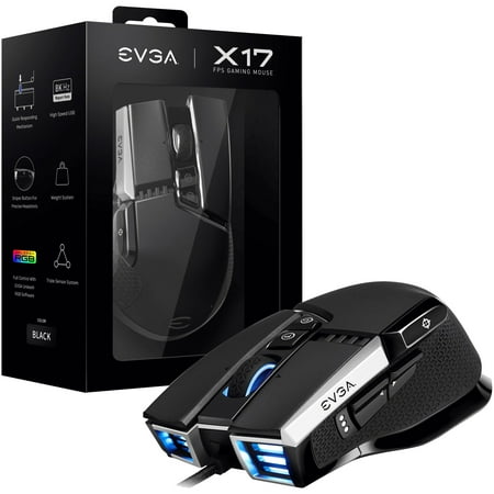 UPC: 0843368066604 | EVGA 903-W1-17BK-KR X17 Gaming Mouse – Black