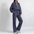 thumbnail image 5 of Gamivast Women's 2 Piece Sweatsuit Cropped Zip up Jacket and High Waisted Pants Set Casual Tracksuit Fall Winter Athletic Lounge Outfits Activewear, 5 of 6
