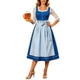 thumbnail image 6 of BRGZLK Women's German Dirndl Dress Trendy Novel Oktoberfest Costume Square Neck Lace Trim Bavarian Beer Carnival Halloween Outfit Blue S, 6 of 6