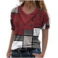 thumbnail image 1 of Pompotops T-Shirt Décontracté à Manches Courtes Imprimé pour Femmes, 1 of 4