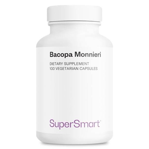 SuperSmart - Bacopa Monnieri 1500 mg per Day - Nootropic Brain Supplement - Focus & Memory Support | Non-GMO & Gluten Free - 100 Vegetarian Capsules
