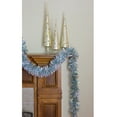 thumbnail image 3 of Northlight 12' x 4" Unlit Silver/Icy Blue Wide Cut Shiny Tinsel Christmas Garland, 3 of 4