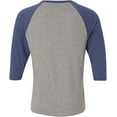 thumbnail image 2 of Anvil 6755 Men's Tri-Blend 3/4-Sleeve Tee Heather Grey True Heather Blue XS, 2 of 6