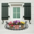 thumbnail image 3 of MyGift Window Boxes Planter, Wall Mounted Flower Plant Tack, Black Metal Scrollwork Design, 3 of 4