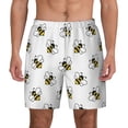 thumbnail image 2 of Picia Bee pattern Mens Swim Trunks with Compression Liner Stretch Beach Shorts Quick Dry with Zipper Pockets No-Chafing Board Shorts-XX-Large, 2 of 9