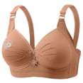 thumbnail image 2 of qelini Wireless Bras for Women Plus Size Full Cup Adjustable Padded Wirefree Breathable No Steel Ring Gathering Underwear Push Up Shaping Sport Bras Coffee 36, 2 of 3