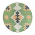 thumbnail image 3 of Unique Loom Baja Outdoor Collection Area Rug - Cabo (3' 3" Round Green/Navy Blue), 3 of 7