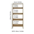 thumbnail image 4 of Madesa Modern 5-Tier Ladder Shelf Pantry Storage Space 24 Inch Wooden Free Standing Bookshelf Utility Shelves for Home Office Study Room and Kitchen  - Rustic, 4 of 4