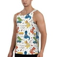 thumbnail image 2 of Fotbe Dinosaur (2) Pattern Men's Quick Dry Workout Tank Top Gym Muscle Tee Fitness Bodybuilding Sleeveless T Shirt Breathable Workout Shirt-, 2 of 9