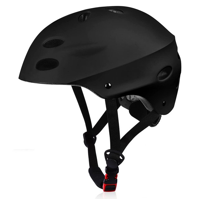 Skateboard Cycling Helmet For 5-12 Year Olds, Reinforced Abs Shell Multi-Sport Helmet With Shock-Absorbing Eps Core, Adjustable Chin Strap And Smooth Ventilation System, Black